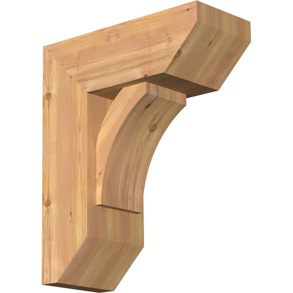 Ekena Millwork Thorton Slat Smooth Bracket w/ Offset Brace, Western Red Cedar, 7 1/2"W x 18"D x 22"H BKT0806X18X22THR06SWR - main